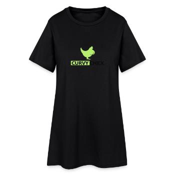 Curvy Chick - Frauen T-Shirt-Kleid - Schwarz - Vorne
