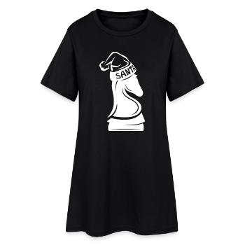 Chess Chess Rook Cheval de Noël XMAS Icône - Robe T-shirt Femme - noir - Devant