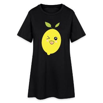 Citron, Citron vert, Citron vert, Fruits, Fruits, Végétalien - Robe T-shirt Femme - noir - Devant
