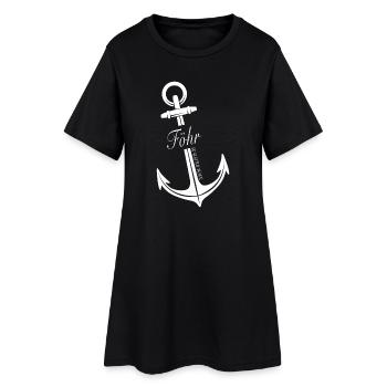 Föhr - Frauen T-Shirt-Kleid - Schwarz - Vorne