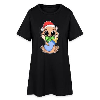 Cochon d’Inde Bébé Cochon d’Inde de Noël - Robe T-shirt Femme - noir - Devant