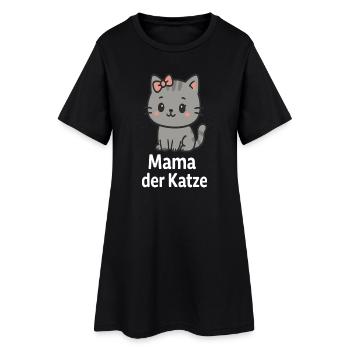 Niedliche Katzenmami Illustration - Frauen T-Shirt-Kleid - Schwarz - Vorne