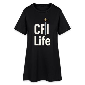 Flight Instructor Cfi Pilot Aviation Instructor - Women’s T-Shirt Dress - black - Front