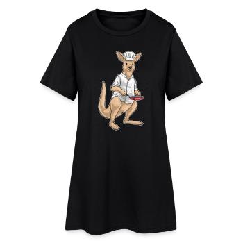 Cuisson de la poêle Kangourou - Robe T-shirt Femme - noir - Devant