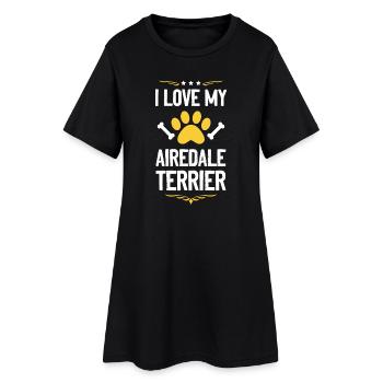 J’adore mon Airedale Terrier - Robe T-shirt Femme - noir - Devant