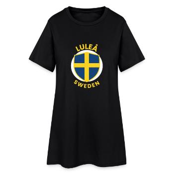 Luleå Shield Sweden Flag - Women’s T-Shirt Dress - black - Front