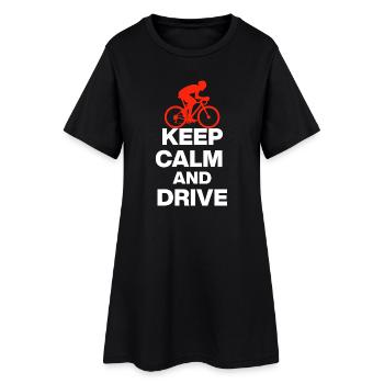 KEEP CALM AND RIDE! RENNRAD UND CYCLING GESCHENK w - Frauen T-Shirt-Kleid - Schwarz - Vorne