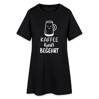 Kaffee heiß Begehrt Becher - Frauen T-Shirt-Kleid - Schwarz - Vorne
