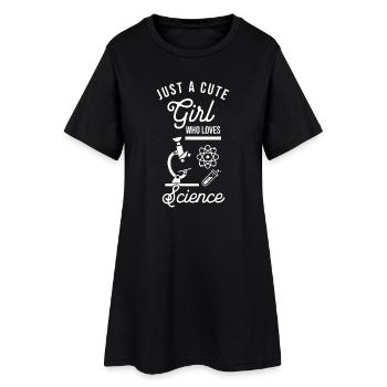 Juste une fille mignonne qui aime la science, nerd drôle - Robe T-shirt Femme - noir - Devant