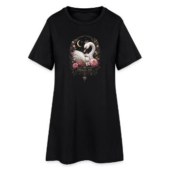 Cygne Maman Floral Doré - Mother's Day - Robe T-shirt Femme - noir - Devant