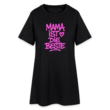 mama_ist_die_beste_pink - Frauen T-Shirt-Kleid - Schwarz - Vorne