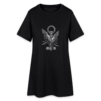 ThorHammer Raben und Runen Kreis - Frauen T-Shirt-Kleid - Schwarz - Vorne