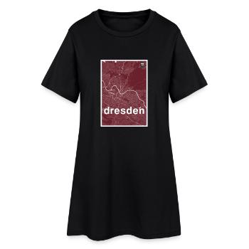 Dresde hipster carte de la ville rouge - Robe T-shirt Femme - noir - Devant
