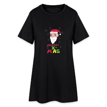 Père Noël Merry X-MAS - Robe T-shirt Femme - noir - Devant