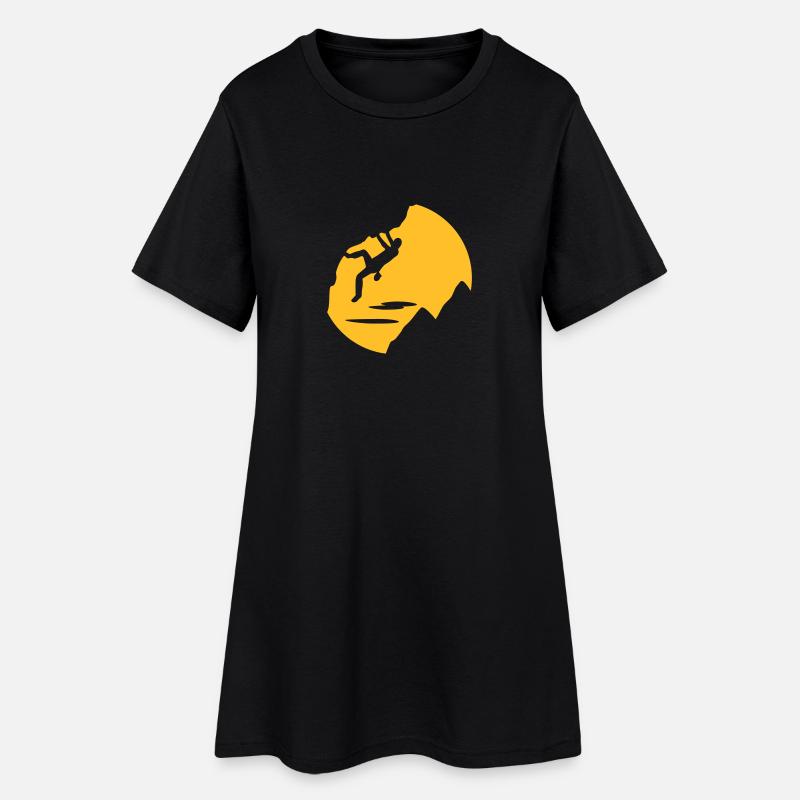 Klettern - Frauen T-Shirt-Kleid - Schwarz