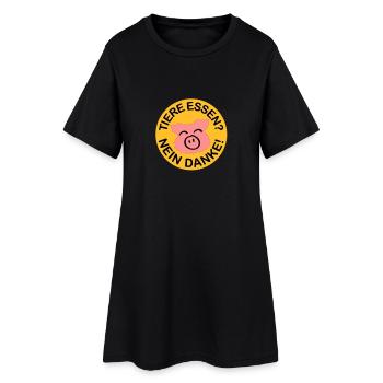 Tiere essen? Nein danke! - Frauen T-Shirt-Kleid - Schwarz - Vorne