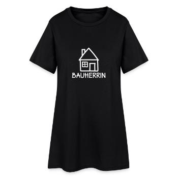 Bauherrin - Frauen T-Shirt-Kleid - Schwarz - Vorne