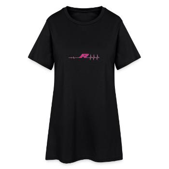 Puls R Rand - Frauen T-Shirt-Kleid - Schwarz - Vorne