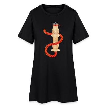 corde tricotée enchanteresse avec cordon à tricoter - Robe T-shirt Femme - noir - Devant