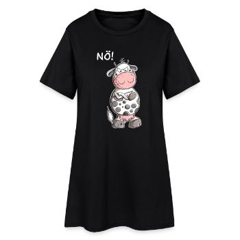 Nö Kuh I Statement Einfach Nö Design I Nein - Frauen T-Shirt-Kleid - Schwarz - Vorne