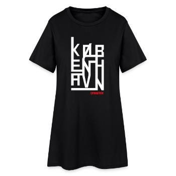 Géométrie de Copenhague - Robe T-shirt Femme - noir - Devant