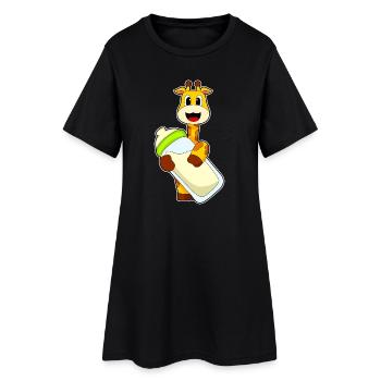 Giraffe Baby Bottle Milk - Robe T-shirt Femme - noir - Devant