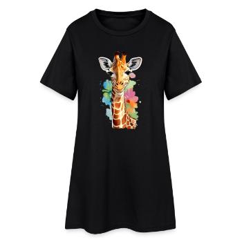 Girafe - Robe T-shirt Femme - noir - Devant