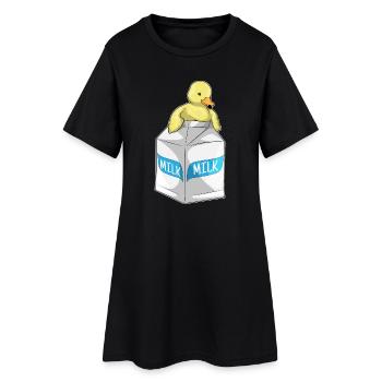 Ente Milch - Frauen T-Shirt-Kleid - Schwarz - Vorne