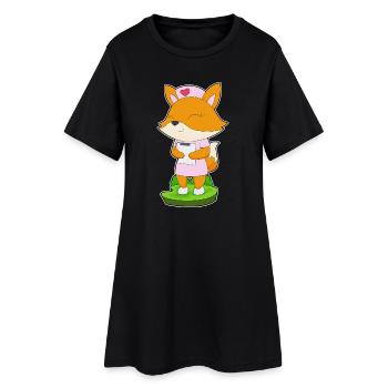Infirmière Fox - Robe T-shirt Femme - noir - Devant