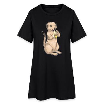Suricate Banane - Robe T-shirt Femme - noir - Devant