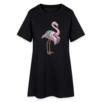 Flamingo Joueur de volley-ball Volley-ball - Robe T-shirt Femme - noir - Devant