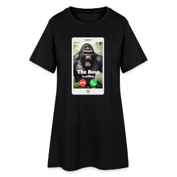 Votre patron vous appelle ! - Robe T-shirt Femme - noir - Devant