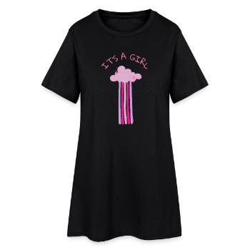It's a Girl - Pink Cloud with Glitter for Party - Women’s T-Shirt Dress - black - Front