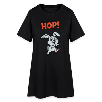 HOP ! Vecteur d’action comique Bunny Jumping - Robe T-shirt Femme - noir - Devant