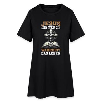Jésus Le Chemin, la Vérité, La Vie Chrétienne - Robe T-shirt Femme - noir - Devant