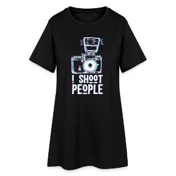 Je photographie des gens – Un photographe drôle qui dit - Robe T-shirt Femme - noir - Devant