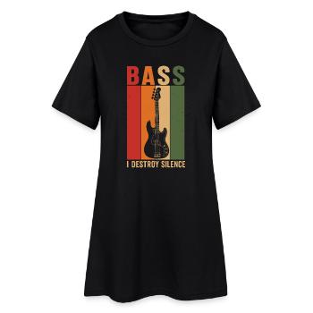 Bass I Destroy Secret Retro Bassist Shirt - Robe T-shirt Femme - noir - Devant
