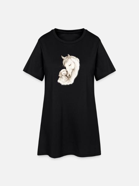 Gentle Souls - Frauen T-Shirt-Kleid - Schwarz