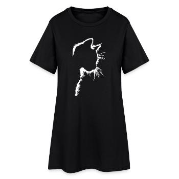 Style de la ligne de silhouette des chats - Robe T-shirt Femme - noir - Devant
