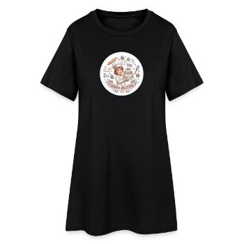 Hobbybäckerin mit Kuchenzauber - Frauen T-Shirt-Kleid - Schwarz - Vorne