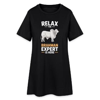 Dons des vaches Brahman Cattle - Robe T-shirt Femme - noir - Devant