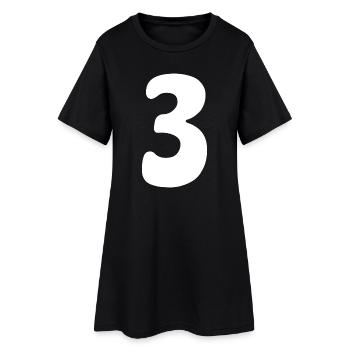 Three: Minimalist Numeral 3 | Third Party - Women’s T-Shirt Dress - black - Front