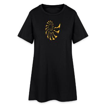 nautilus fibonacci - Frauen T-Shirt-Kleid - Schwarz - Vorne