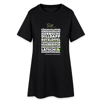 Alemannische Zurechtweisung - Frauen T-Shirt-Kleid - Schwarz - Vorne