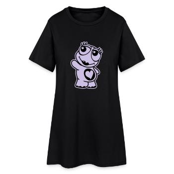 Tortue - Robe T-shirt Femme - noir - Devant