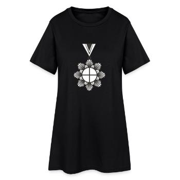 orden - Frauen T-Shirt-Kleid - Schwarz - Vorne