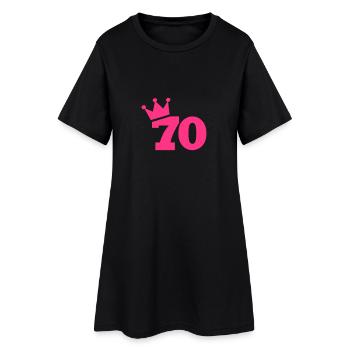 70 - Frauen T-Shirt-Kleid - Schwarz - Vorne