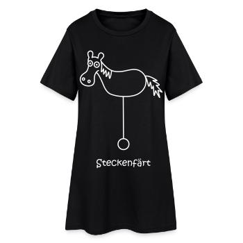 Steckenfärt, cheval de bataille, cheval sur roues - Robe T-shirt Femme - noir - Devant
