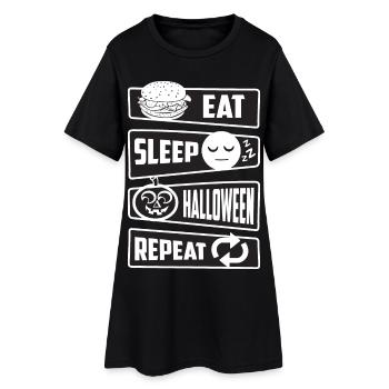 Manger, dormir, Halloween, répéter - Robe T-shirt Femme - noir - Devant