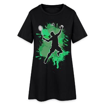 Badminton - Frauen T-Shirt-Kleid - Schwarz - Vorne
